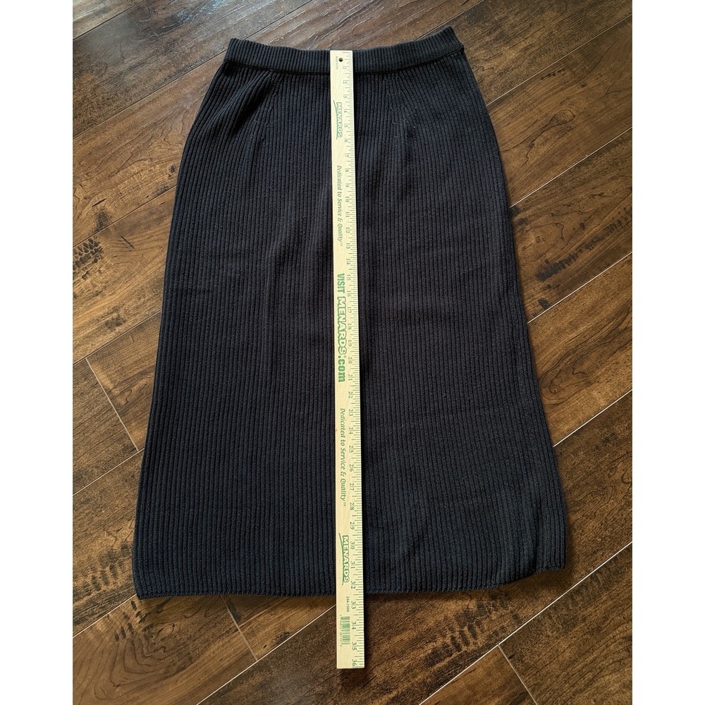 Everlane Organic Cotton Sweater Midi Skirt Women's Large Black Ribbed Knit NWOT - Picture 6 of 8